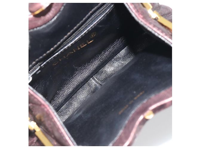 CHANEL Matelasse Gürteltasche Lammleder Bordeaux Gold CC Auth bs36614A Golden - Ansicht 18