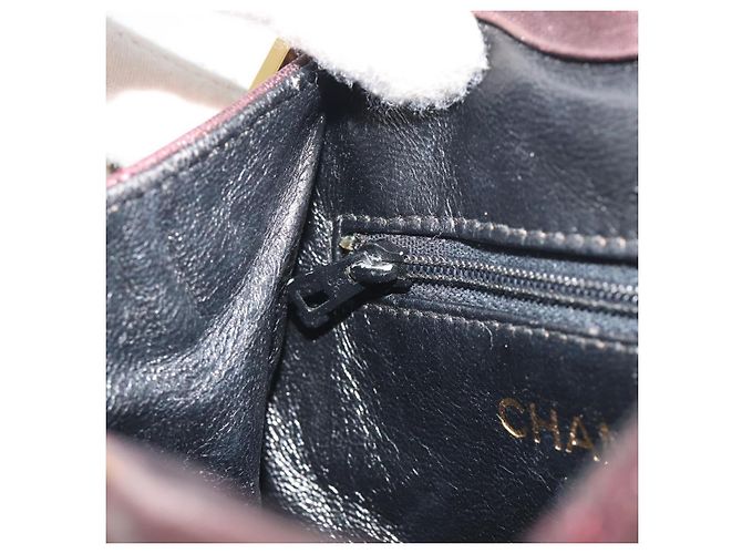 CHANEL Matelasse Gürteltasche Lammleder Bordeaux Gold CC Auth bs36614A Golden - Ansicht 21