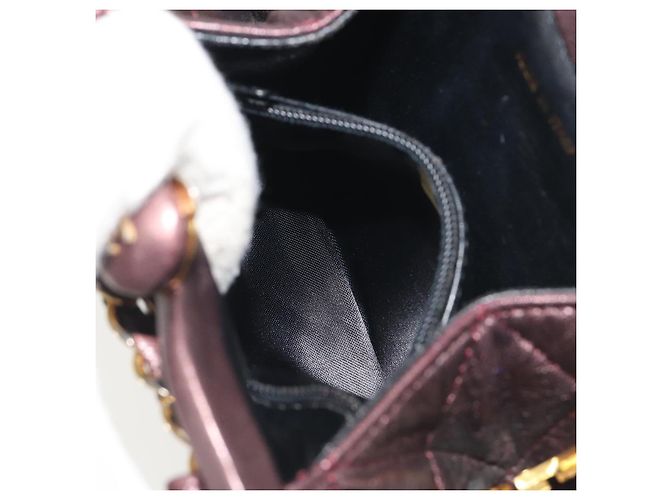 CHANEL Matelasse Gürteltasche Lammleder Bordeaux Gold CC Auth bs36614A Golden - Ansicht 22