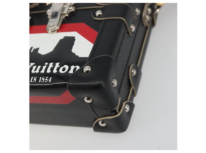 Borsa a tracolla LOUIS VUITTON Epi Petite Mar Nero Argento LV Auth 195331M - vista 13