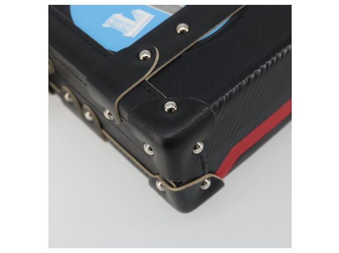 Borsa a tracolla LOUIS VUITTON Epi Petite Mar Nero Argento LV Auth 195331M - vista 16