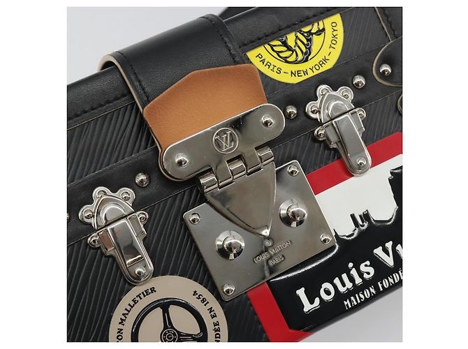 Borsa a tracolla LOUIS VUITTON Epi Petite Mar Nero Argento LV Auth 195331M - vista 18