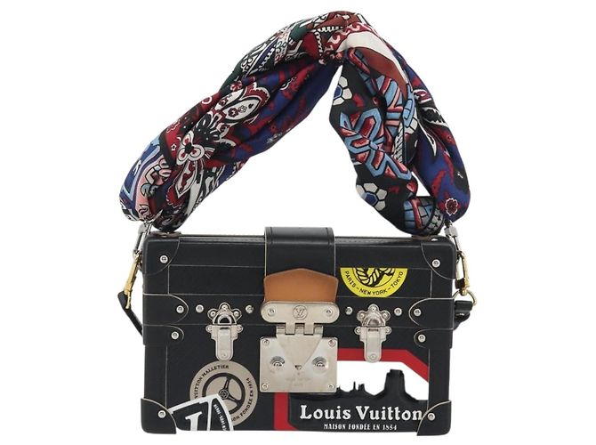 Borsa a tracolla LOUIS VUITTON Epi Petite Mar Nero Argento LV Auth 195331M - vista 2