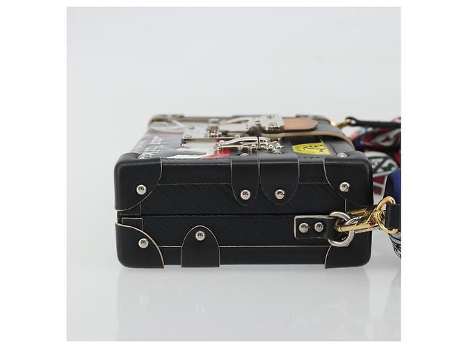 Borsa a tracolla LOUIS VUITTON Epi Petite Mar Nero Argento LV Auth 195331M - vista 4