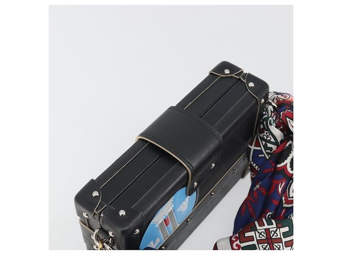 Borsa a tracolla LOUIS VUITTON Epi Petite Mar Nero Argento LV Auth 195331M - vista 6