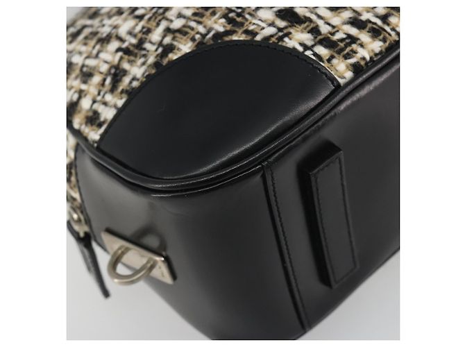 Borsa Boston PRADA Tweed Nero Argento Auth 195598V - vista 11