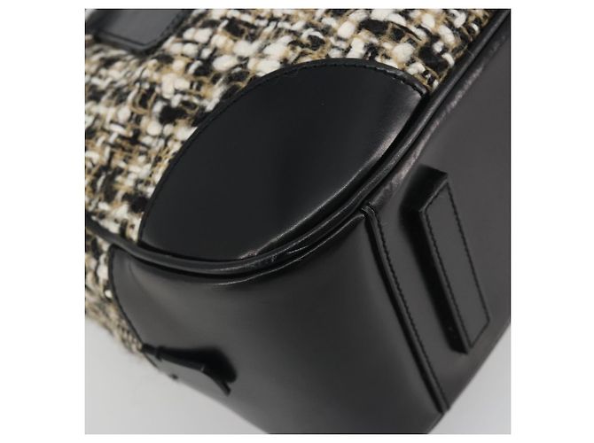 Borsa Boston PRADA Tweed Nero Argento Auth 195598V - vista 13