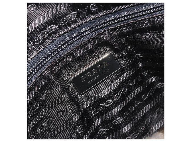 Borsa Boston PRADA Tweed Nero Argento Auth 195598V - vista 16