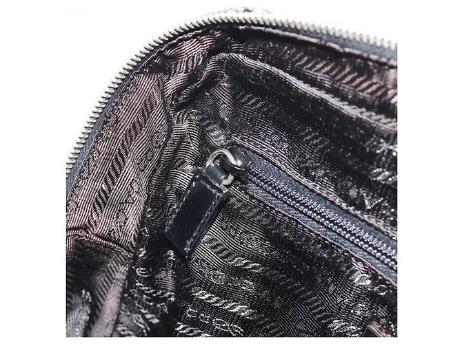 Borsa Boston PRADA Tweed Nero Argento Auth 195598V - vista 20