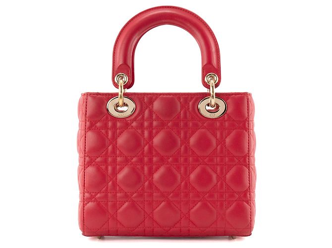 DIOR - Borsa a tracolla Lady Dior My ABCDior small in pelle liscia rossa Rosso - vista 3