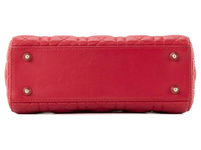 DIOR - Borsa a tracolla Lady Dior My ABCDior small in pelle liscia rossa Rosso - vista 4