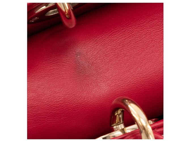 DIOR - Borsa a tracolla Lady Dior My ABCDior small in pelle liscia rossa Rosso - vista 7