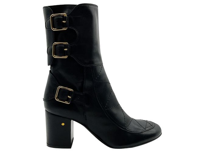 Botas Moto de Piel Acolchada Negra Laurence Dacade Negro - vista 2