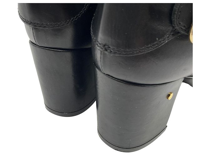 Botas Moto de Piel Acolchada Negra Laurence Dacade Negro - vista 7