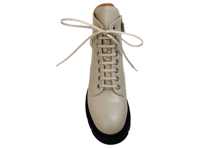 Botas de combate Kurt en cuero Grege Laurence Dacade Beige - vista 4