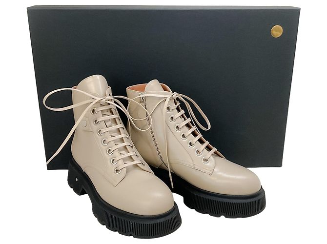 Botas de combate Kurt en cuero Grege Laurence Dacade Beige - vista 6