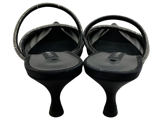 Casadei Mimi Mules aus schwarzem Mesh mit Kristallen - Ansicht 5