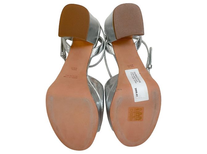 Sandali platform Jenna in pelle laminata argento Laurence Dacade - vista 6