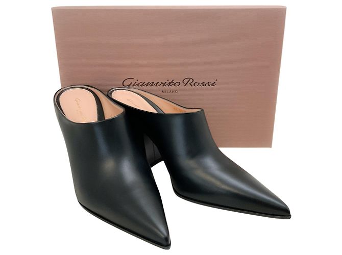 Mules Keinna in pelle nera Gianvito Rossi Nero - vista 6