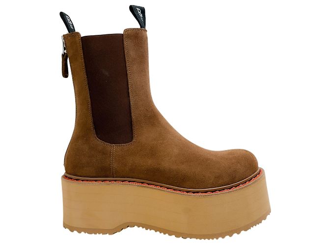 Botas Chelsea Platform Double Stack de ante marrón R13 Castaño - vista 2