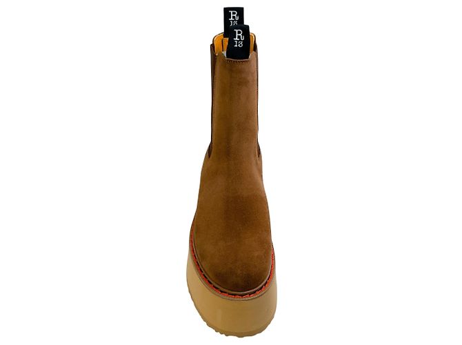 Botas Chelsea Platform Double Stack de ante marrón R13 Castaño - vista 4