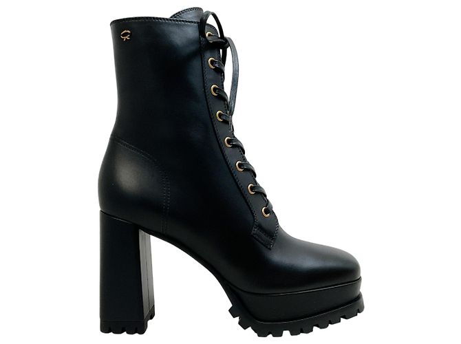 Stivaletti stringati York in pelle nera Gianvito Rossi Nero - vista 2