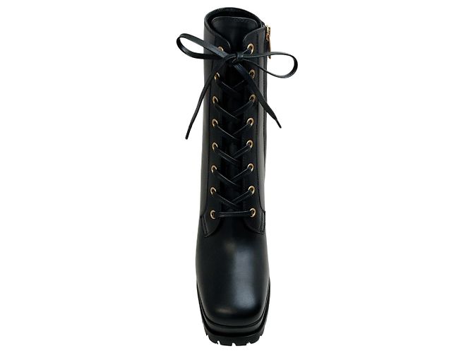 Stivaletti stringati York in pelle nera Gianvito Rossi Nero - vista 4