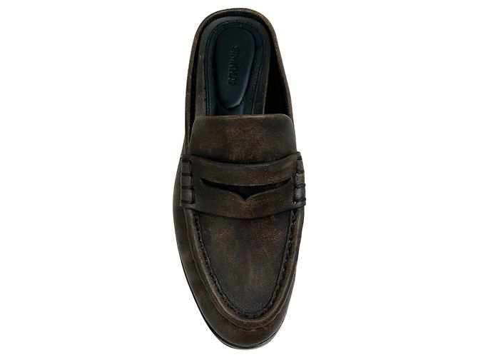 Jonathan Simkhai Mules mocassini in pelle chocolate distressed Simkhai Marrone - vista 4