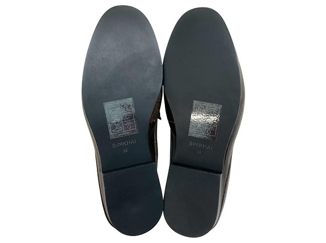 Jonathan Simkhai Mules mocassini in pelle chocolate distressed Simkhai Marrone - vista 7