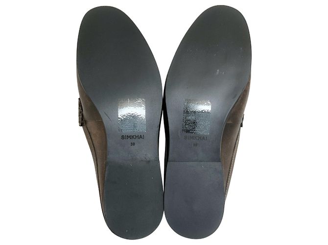 Jonathan Simkhai Mules mocassini in pelle chocolate distressed Simkhai Marrone - vista 8