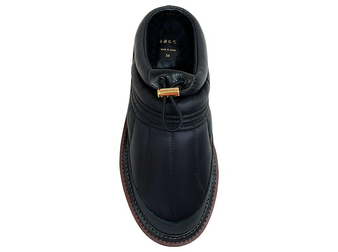 Sacai Black Micro Puffer Mules Nero - vista 4