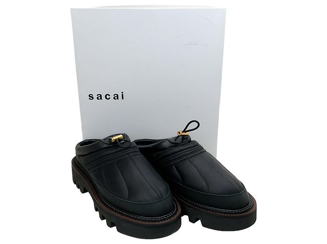 Sacai Black Micro Puffer Mules Nero - vista 6