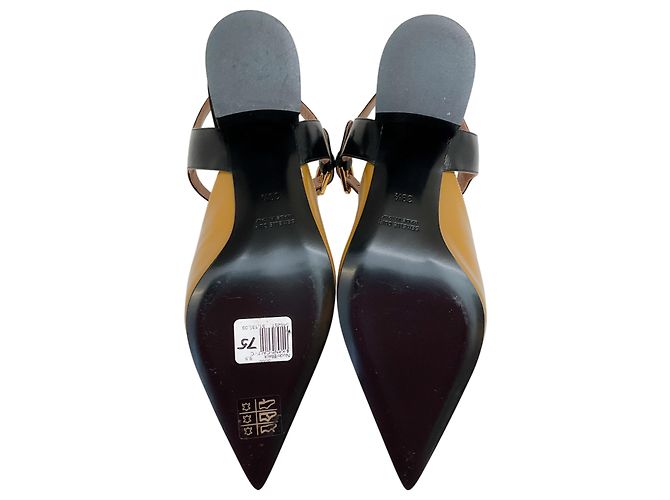 Laurence Dacade Camel / Black Leather Kane Ankle Strap Pumps - view 7
