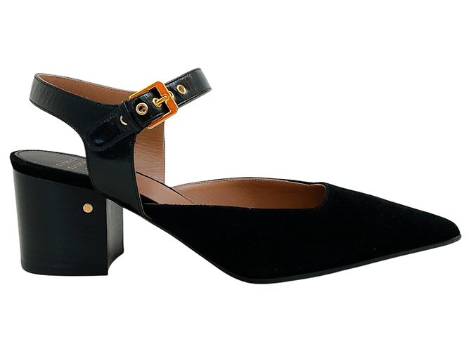 Laurence Dacade Black Suede Kane Ankle Strap Pumps - view 2