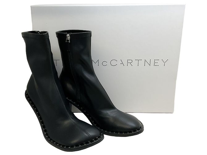 Stella Mc Cartney Stivali Ryder Stretch Stella McCartney in pelle nera con borchie Nero - vista 6