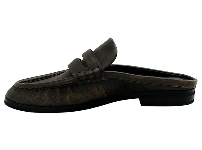 Jonathan Simkhai Mules mocassini in pelle cioccolato distressed Simkhai Marrone - vista 3