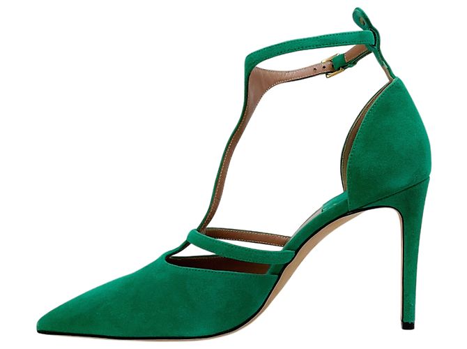 Décolleté Faye in camoscio verde Laurence Dacade - vista 3