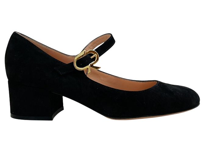 Décolleté Mary Ribbon in camoscio nero Gianvito Rossi - vista 2