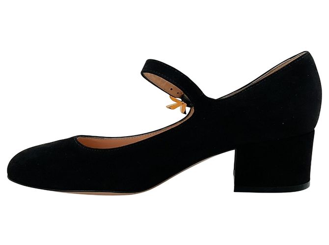 Décolleté Mary Ribbon in camoscio nero Gianvito Rossi - vista 3