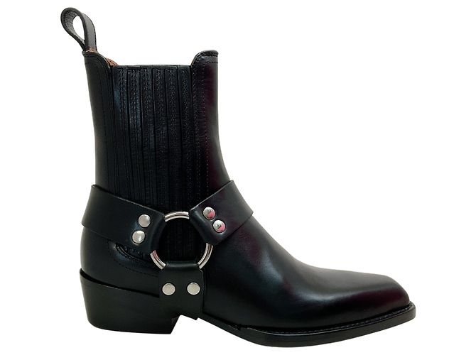 Paris Texas Botines Moto Helena de cuero negro - vista 2