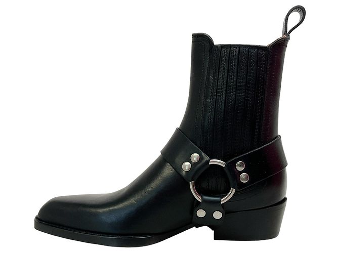 Paris Texas Botines Moto Helena de cuero negro - vista 3