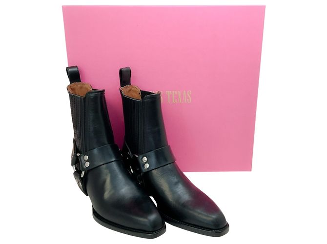 Paris Texas Botines Moto Helena de cuero negro - vista 6