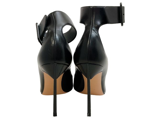 Casadei Black Leather Ankle Strap Blade Pumps - view 5
