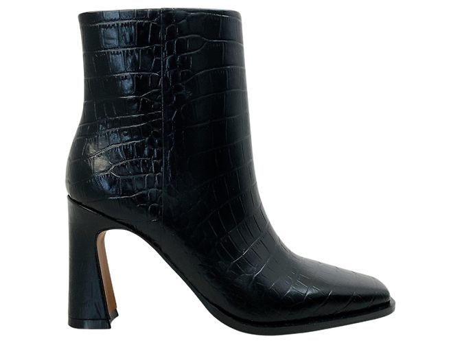 Designers Remix Botas Sam de piel grabada efecto cocodrilo negro Lana Wilkinson - vista 2