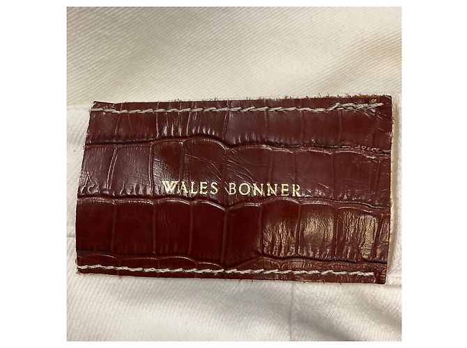 Autre Marque Wales Bonner Vaqueros Denim de Pata Recta Blancos / Detalle de Tachuelas Plateadas - vista 5