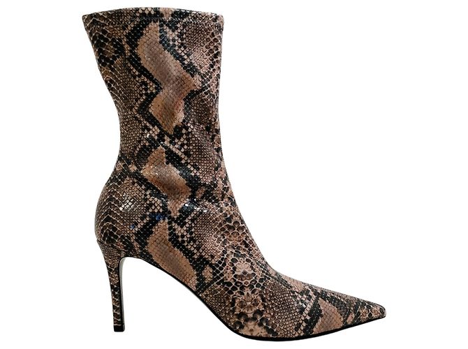 Stella Mc Cartney Botas Stella McCartney Coffee Iconic con estampado de reptil Castaño - vista 2