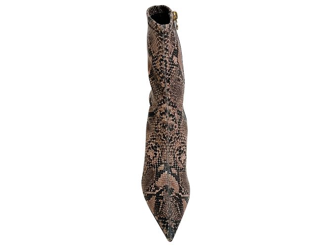 Stella Mc Cartney Botas Stella McCartney Coffee Iconic con estampado de reptil Castaño - vista 4
