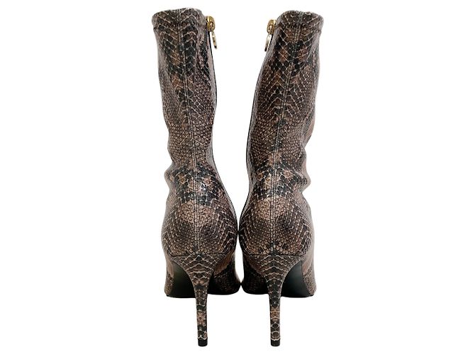 Stella Mc Cartney Botas Stella McCartney Coffee Iconic con estampado de reptil Castaño - vista 5