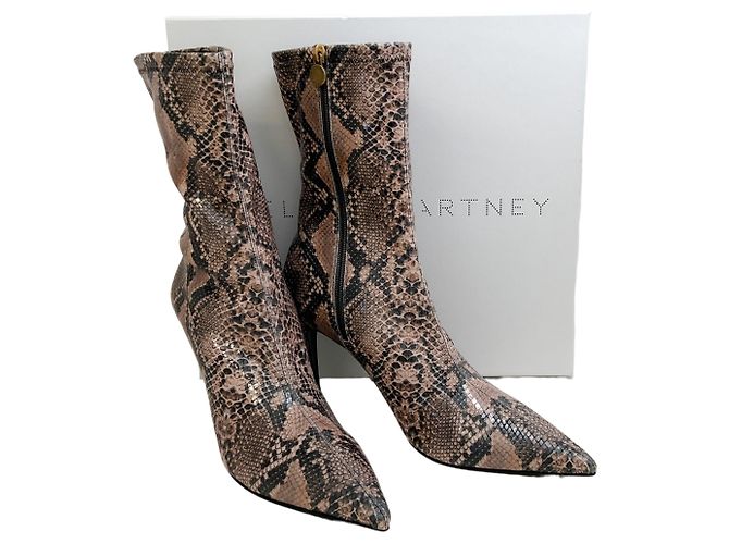 Stella Mc Cartney Botas Stella McCartney Coffee Iconic con estampado de reptil Castaño - vista 6