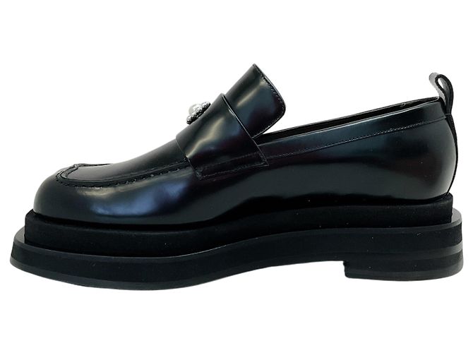 Mocassini Simone Rocha in pelle lucida nera con decorazioni in perle Nero - vista 3